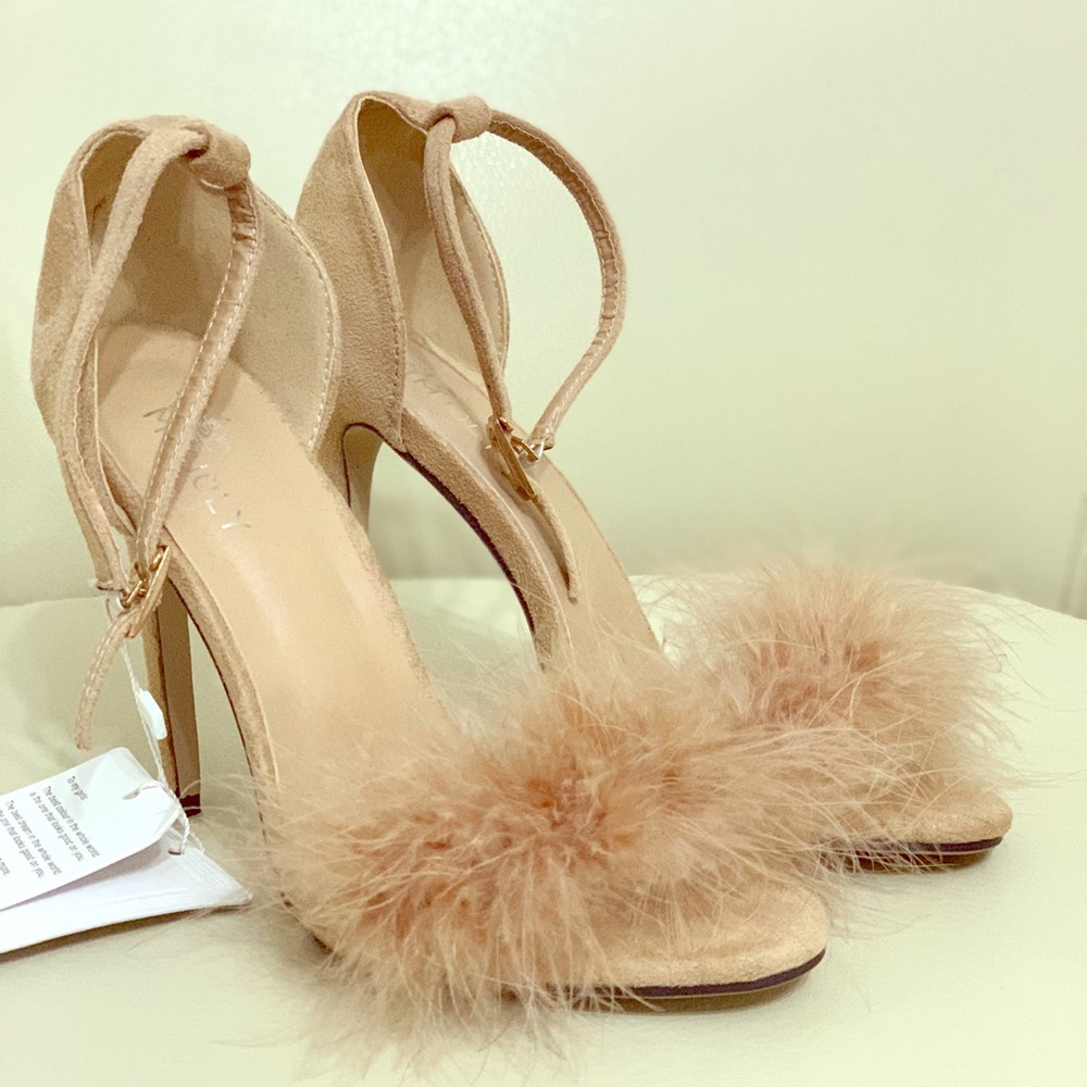 Nude Strap Sandal Heel